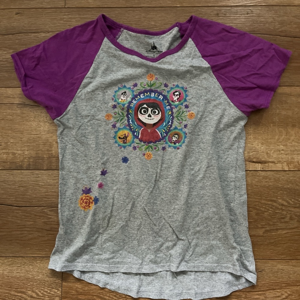 Disney Purple and Gray Kids Tee with Graphic Design